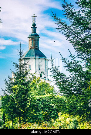 Entre le vert des arbres, on peut voir le dôme de l'ancien monastère Banque D'Images