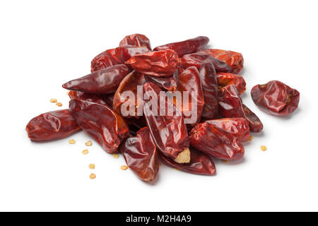 Heap de Red Hot Chili Peppers sur fond blanc Banque D'Images