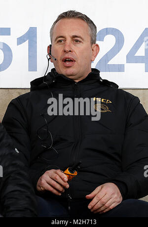 Des Dragons Catalans l'entraîneur-chef Steve McNamara avant la Super League Betfred match au stade Sélectionnez Sécurité, Widnes PRESS ASSOCIATION Photo. Photo date : dimanche Février 4,2018. Voir l'activité histoire RUGBYLWidnes. Crédit photo doit lire:Martin Rickett/PA Wire. Banque D'Images