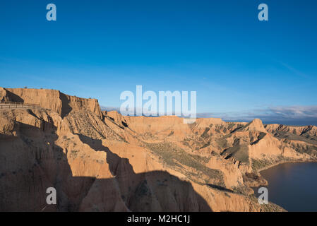 Barrancas de Burujon. Paysage érodé dans ntarural park à Tolède, Castille la Manche, Espagne. Banque D'Images