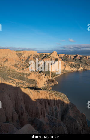 Barrancas de Burujon. Paysage érodé dans ntarural park à Tolède, Castille la Manche, Espagne. Banque D'Images