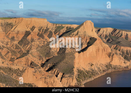 Barrancas de Burujon. Paysage érodé dans ntarural park à Tolède, Castille la Manche, Espagne. Banque D'Images