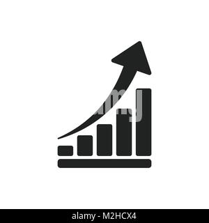 L'icône graphique de croissance. Schéma de croissance télévision vector illustration. Concept d'entreprise. Illustration de Vecteur