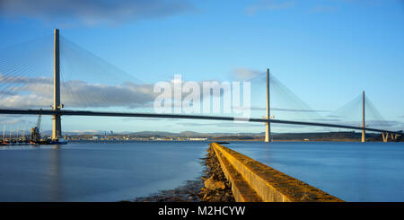 Queensferry Crossing Bridge de Port Edgar, South Queensferry, Edinburgh, Ecosse. Vue panoramique Banque D'Images