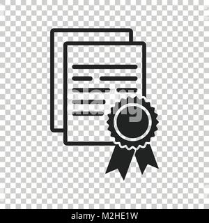 L'icône de certificat. Symbole d'un diplôme. Télévision vector illustration sur fond isolé. Illustration de Vecteur