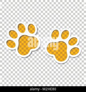 Paw print vector icône. Chien ou chat empreinte illustration. Silhouette d'animaux. Illustration de Vecteur