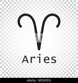 Signe zodiaque bélier. Astrologie télévision vector illustration sur fond isolé. Pictogramme simple. Illustration de Vecteur