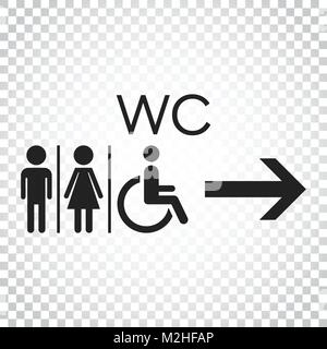 WC, toilettes Télévision icône vecteur . Les hommes et les femmes signe pour wc à fond isolé. Concept d'entreprise simple pictogramme. Illustration de Vecteur