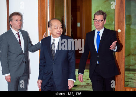 Le ministre des Affaires étrangères allemand Guido Westerwelle Ministre des affaires étrangères de Thaïlande reçoit en SurapongTovichakchaikul le ministère fédéral des affaires étrangères à Berlin pour une réunion bilatérale. Banque D'Images