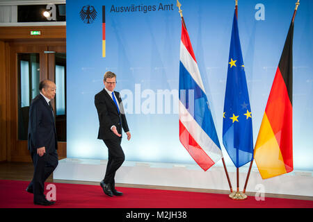 Le ministre des Affaires étrangères allemand Guido Westerwelle Ministre des affaires étrangères de Thaïlande reçoit en SurapongTovichakchaikul le ministère fédéral des affaires étrangères à Berlin pour une réunion bilatérale. Banque D'Images