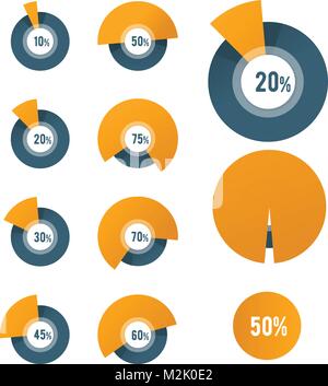 Modèle de graphique circulaire - Cercle d'affaires ou de schéma de rapport Présentation Illustration de Vecteur