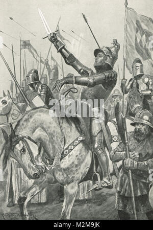 Mort de Hotspur, bataille de Shrewsbury, 21 juillet 1403. L'armée rebelle dirigé par Henry Percy AKA Harry Hotspur. Banque D'Images