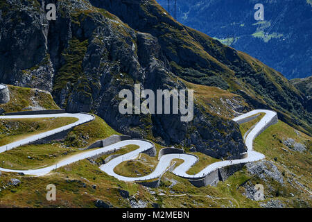 Via Tremola, Passo San Gottardo Banque D'Images