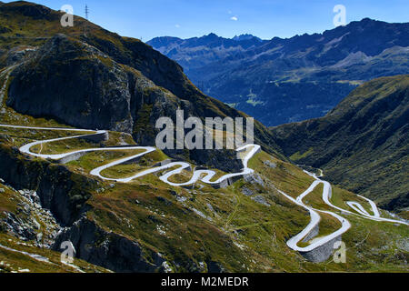 Via Tremola, Passo San Gottardo Banque D'Images