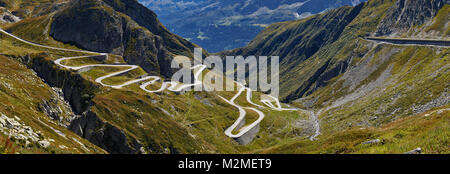 Via Tremola, Sasso San Gottardo, vue panoramique Banque D'Images