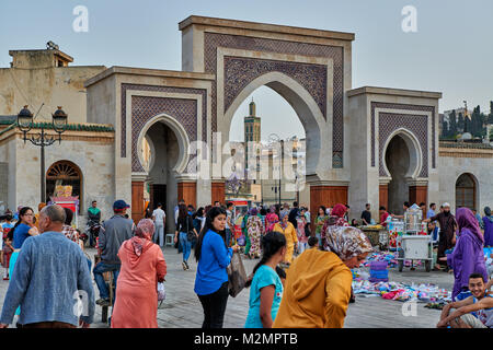 City Gate Rcif Bab, Fès, Maroc, Afrique Banque D'Images