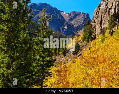 Sentier du lac Mills, Rocky Mountain National Park, Estes, Colorado, USA Banque D'Images