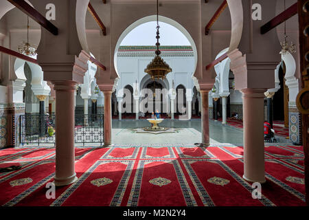 Cour intérieure de zaouïa de Moulay Idriss, Fès, Maroc, Afrique Banque D'Images