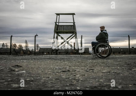 L'ex-allemand nazi de concentration et d'extermination d'Auschwitz Birkenau camp II . Banque D'Images