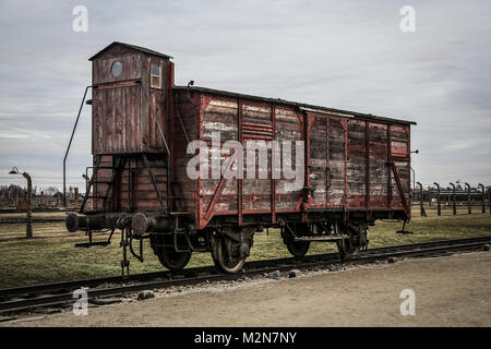 L'ex-allemand nazi de concentration et d'extermination d'Auschwitz Birkenau camp II . Banque D'Images