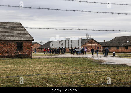 L'ex-allemand nazi de concentration et d'extermination d'Auschwitz Birkenau camp II Banque D'Images