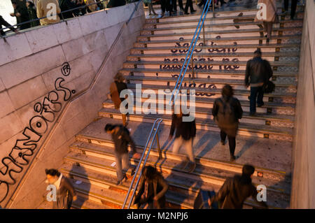 La station de métro Baixa Chiado. Lisbonne, Portugal Banque D'Images