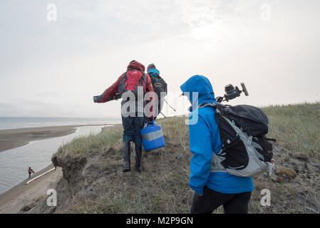 Sondage GPS en parc national. Banque D'Images