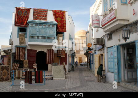 Boutique de tapis de Kairouan médina, Kairouan, Tunisie Banque D'Images