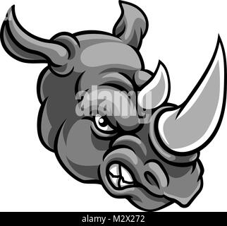 Sports en colère Rhino Mascot Illustration de Vecteur