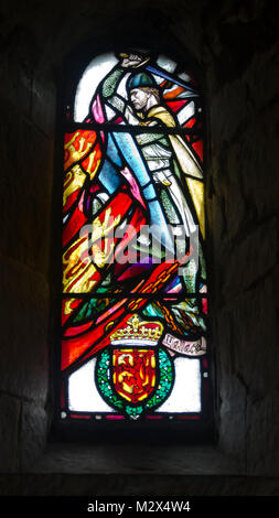 De beaux vitraux représentant sir William Wallace. Chapelle St Margaret's, le château d'Édimbourg, Écosse/ Banque D'Images