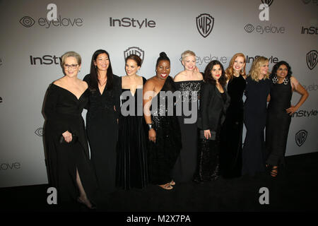 19e Congrès annuel des célébrités assister à Post-Golden Globes organisée par Warner Bros Pictures et InStyle au Beverly Hilton Hotel à Beverly Hilton Hotel. Avec : Meryl Streep, activiste Ai-jen Poo, acteur Natalie Portman, activiste Tarana Burke, l'acteur Michelle Williams, acteur America Ferrera, l'acteur acteur Jessica Chastain, Amy Poehler, activiste et Saru Jayaraman Où : Los Angeles, California, United States Quand : 08 Jan 2018 Crédit : Brian à/WENN.com Banque D'Images