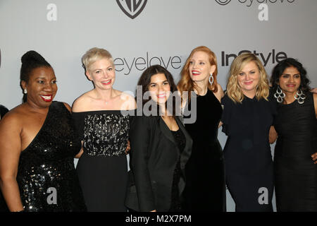 19e Congrès annuel des célébrités assister à Post-Golden Globes organisée par Warner Bros Pictures et InStyle au Beverly Hilton Hotel à Beverly Hilton Hotel. Avec : Meryl Streep, activiste Ai-jen Poo, acteur Natalie Portman, activiste Tarana Burke, l'acteur Michelle Williams, acteur America Ferrera, l'acteur acteur Jessica Chastain, Amy Poehler, activiste et Saru Jayaraman Où : Los Angeles, California, United States Quand : 08 Jan 2018 Crédit : Brian à/WENN.com Banque D'Images