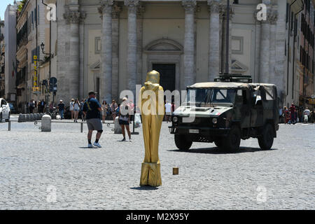 Mimes sur les rues de Rome Banque D'Images