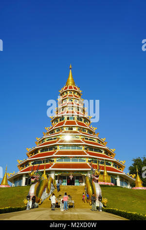 CHIANG RAI, THAÏLANDE - 24 décembre 2017 : style chinois dans la Pagode Wat Huay pla kang temple dans la province de Chiang Rai, Thaïlande province, Thailand Banque D'Images