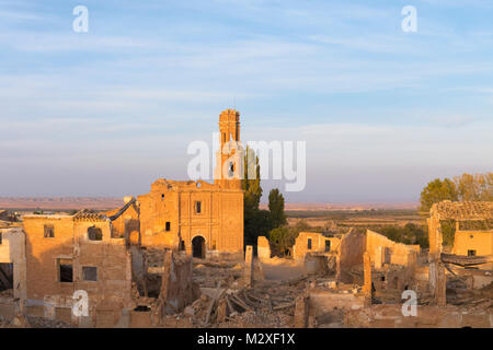 Ruines de Belchite, province de Saragosse, Aragon, Espagne. La ville a été détruit dans la bataille de Belchite 24 août au 7 septembre 1937, au cours de la Span Banque D'Images