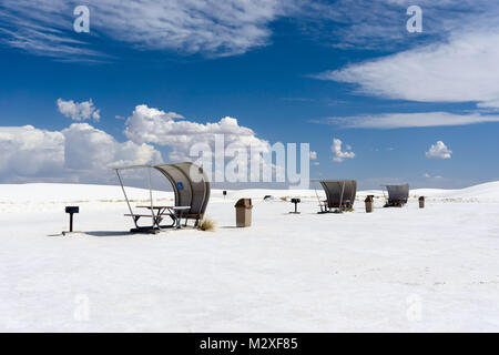 White Sands aire de repos avec abri Banque D'Images