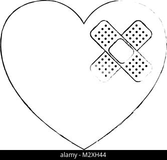 Heart cardio avec bandage Illustration de Vecteur