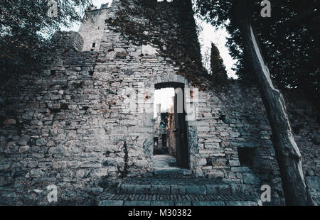 Entrée du château de Vezio varenna como lake Banque D'Images