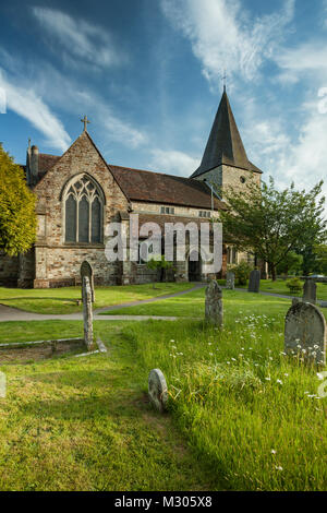 Soirée d'été à Seytroux église, East Sussex, Angleterre. Banque D'Images