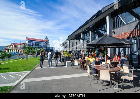 Restaurants autour du port de Lambton, Wellington, Île du Nord, Nouvelle-Zélande Banque D'Images