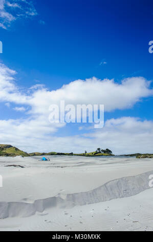 Dunes de sable blanc sur Wharariki Beach, South Island, New Zealand Banque D'Images