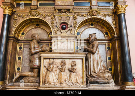 L'Angleterre, Londres, la ville, le King's College, l'Maughan Library, le Weston Prix, Furneral Monument de Richard Allington Banque D'Images