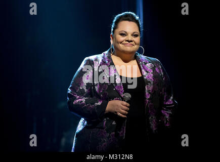 Keala Régler l'exécution pendant le tournage de The Graham Norton Show à la London Studios, à être diffusé sur BBC One le vendredi. Banque D'Images