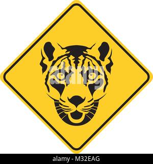 Silhouette d'antilope animal traffic sign vector illustration jaune Illustration de Vecteur