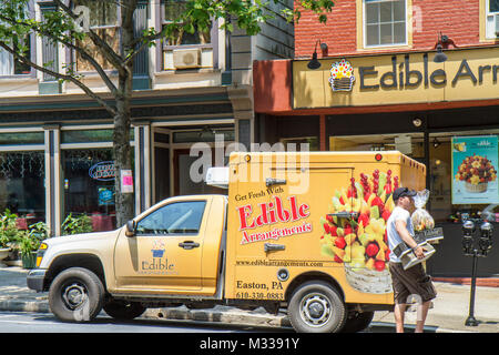 Pennsylvanie,PA,Nord-est,Easton,Northampton Street,centre-ville historique,arrangements comestibles,vitrine,bouquet de fruits,cadeaux pour occasions spéciales,shopping Banque D'Images