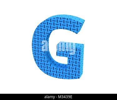 Bleu plastique police treadplate capital G Banque D'Images