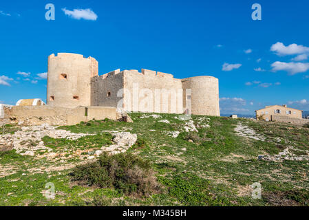 Marseille, France - le 4 décembre 2016 : Vue du château château d'If où le comte de Monte Cristo a été emprisonné sur les îles du Frioul près de Marsei Banque D'Images