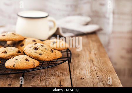 Des petits copeaux de chocolat fait maison cookies Banque D'Images