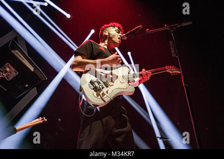 Danemark, copenhague - Febrauary 8, 2018. Le chanteur, auteur-compositeur et musicien Alex Vargas effectue un concert live au Royal Arena à Copenhague. (Photo crédit : Gonzales Photo - Thomas Rasmussen). Banque D'Images