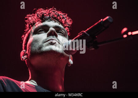 Danemark, copenhague - Febrauary 8, 2018. Le chanteur, auteur-compositeur et musicien Alex Vargas effectue un concert live au Royal Arena à Copenhague. (Photo crédit : Gonzales Photo - Thomas Rasmussen). Banque D'Images